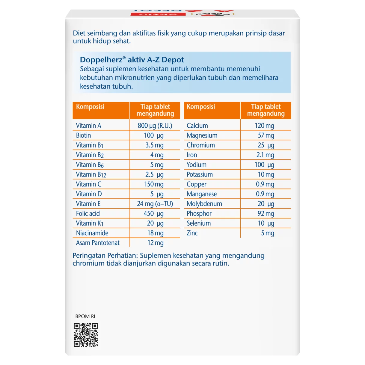 Doppelherz aktiv A-Z DEPOT Tampak belakang